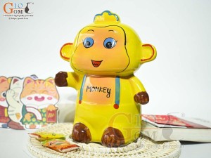 Khỉ sứ tiết kiệm màu vàng, cao 26cm