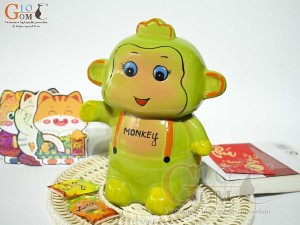 Khỉ sứ tiết kiệm màu xanh lá, cao 26cm