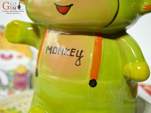 Khỉ sứ tiết kiệm màu xanh lá, cao 26cm