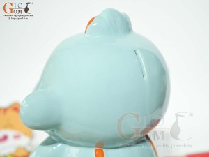 Khỉ sứ tiết kiệm màu xanh ngọc, cao 26cm