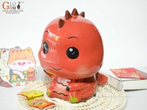 Khủng Long sứ tiết kiệm màu đỏ, cao 23cm