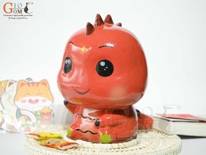 Khủng Long sứ tiết kiệm màu đỏ, cao 23cm