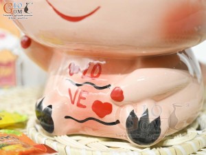 Khủng Long sứ tiết kiệm màu hồng, cao 23cm
