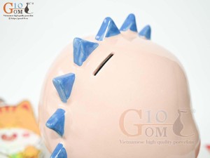 Khủng Long sứ tiết kiệm màu hồng, cao 23cm