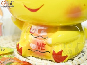 Khủng Long sứ tiết kiệm màu vàng, cao 23cm