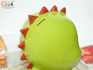 Khủng Long sứ tiết kiệm màu xanh lá, cao 23cm