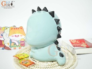 Khủng Long sứ tiết kiệm màu xanh ngọc, cao 23cm