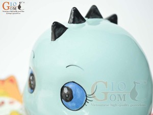 Khủng Long sứ tiết kiệm màu xanh ngọc, cao 23cm