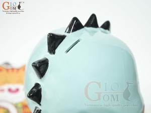 Khủng Long sứ tiết kiệm màu xanh ngọc, cao 23cm