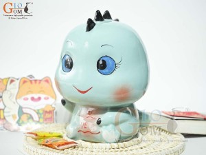 Khủng Long sứ tiết kiệm màu xanh ngọc, cao 23cm
