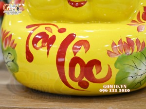 Heo sứ tiết kiệm dáng phệ, màu vàng dài 23cm