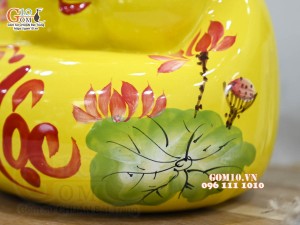 Heo sứ tiết kiệm dáng phệ, màu vàng dài 23cm