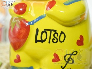 Thỏ sứ tiết kiệm màu vàng, cao 25cm