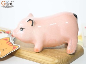 Heo sứ tiết kiệm hồng mini, dài 14cm