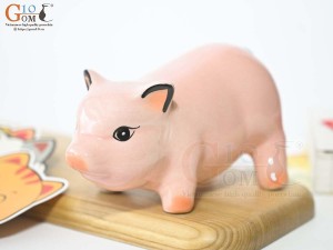 Heo sứ tiết kiệm hồng mini, dài 14cm