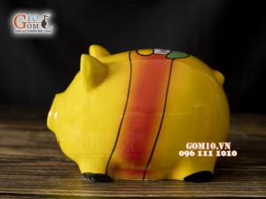 Heo sứ tiết kiệm Honye, màu vàng dài 20cm
