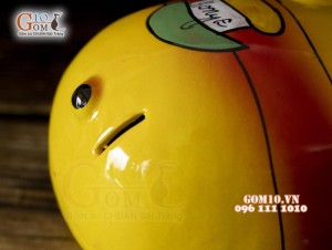 Heo sứ tiết kiệm Honye, màu vàng dài 20cm