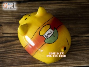 Heo sứ tiết kiệm Honye, màu vàng dài 20cm