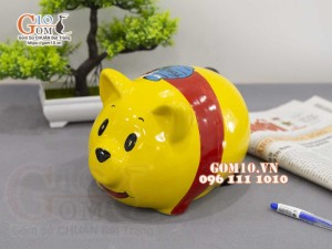 Heo sứ tiết kiệm Honye, màu vàng dài 20cm