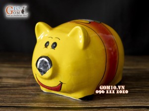 Heo sứ tiết kiệm Honye, màu vàng dài 20cm