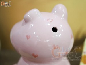 Heo sứ tiết kiệm má phính màu hồng, cao 18cm