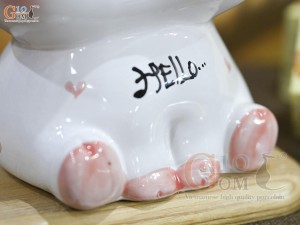 Heo sứ tiết kiệm má phính màu trắng, cao 18cm