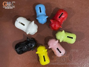 Heo sứ tiết kiệm mini, dài 10cm (Nhiều màu)