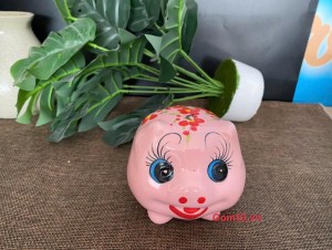 Heo sứ tiết kiệm mini màu hồng, dài 10cm