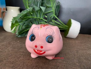 Heo sứ tiết kiệm mini màu hồng, dài 10cm