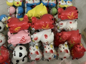 Heo sứ tiết kiệm ngửa mặt, nhiều màu cao 25cm