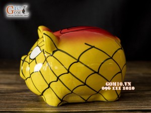 Heo sứ tiết kiệm phiên bản Người Nhện, màu vàng dài 20cm