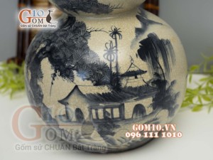 Hồ lô men rạn vẽ tùng 12L