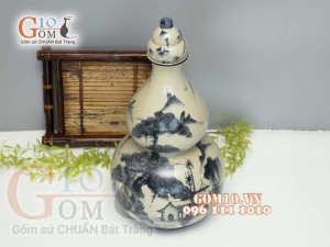 Hồ lô men rạn vẽ tùng 12L