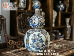 Hồ lô tứ cảnh vàng kim 42cm