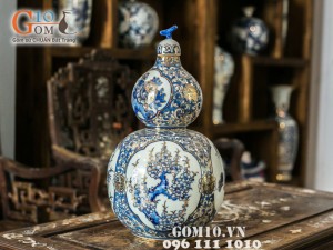 Hồ lô tứ cảnh vàng kim 42cm