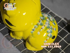 Mèo sứ tiết kiệm ngộ nghĩnh màu vàng, cao 20cm