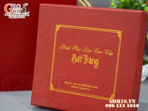 Hộp xi đỏ lót lụa đựng bình hút lộc H41x33cm