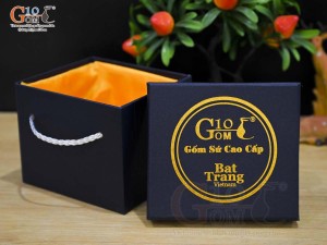 Hộp xi lót lụa đựng cốc màu xanh đen, 500ml