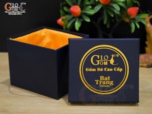 Hộp xi lót lụa đựng cốc màu xanh đen, 350ml
