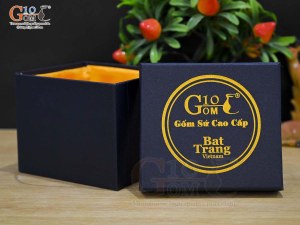 Hộp xi lót lụa đựng cốc màu xanh đen, 350ml