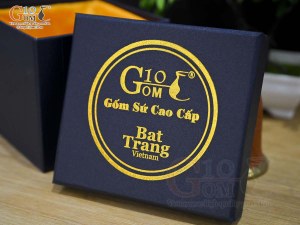 Hộp xi lót lụa đựng cốc màu xanh đen, 350ml
