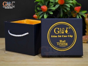 Hộp xi lót lụa đựng cốc màu xanh đen, 350ml