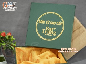 Hộp xi xanh ấm chén lót lụa