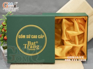 Hộp xi xanh ấm chén lót lụa