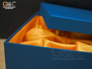 Hộp xi xanh lót lụa đựng ấm chén S3