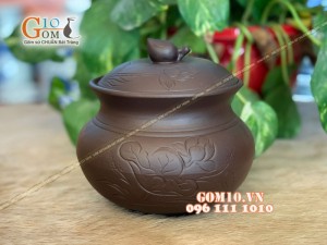 Hũ đựng nước cặn đen , đường kính 12,5cm