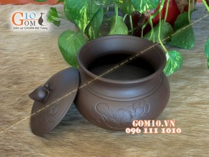 Hũ đựng nước cặn đen , đường kính 12,5cm