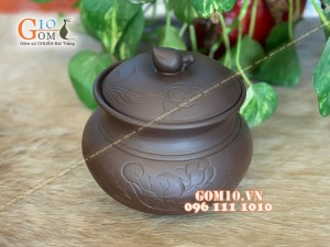 Hũ đựng nước cặn đen , đường kính 12,5cm