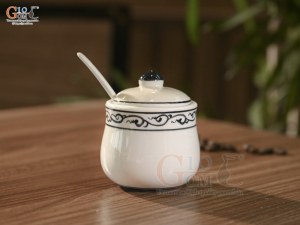 Hũ gia vị men cổ vẽ hoa móc (Hàng Đặt SX)