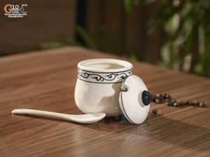 Hũ gia vị men cổ vẽ hoa móc (Hàng Đặt SX)